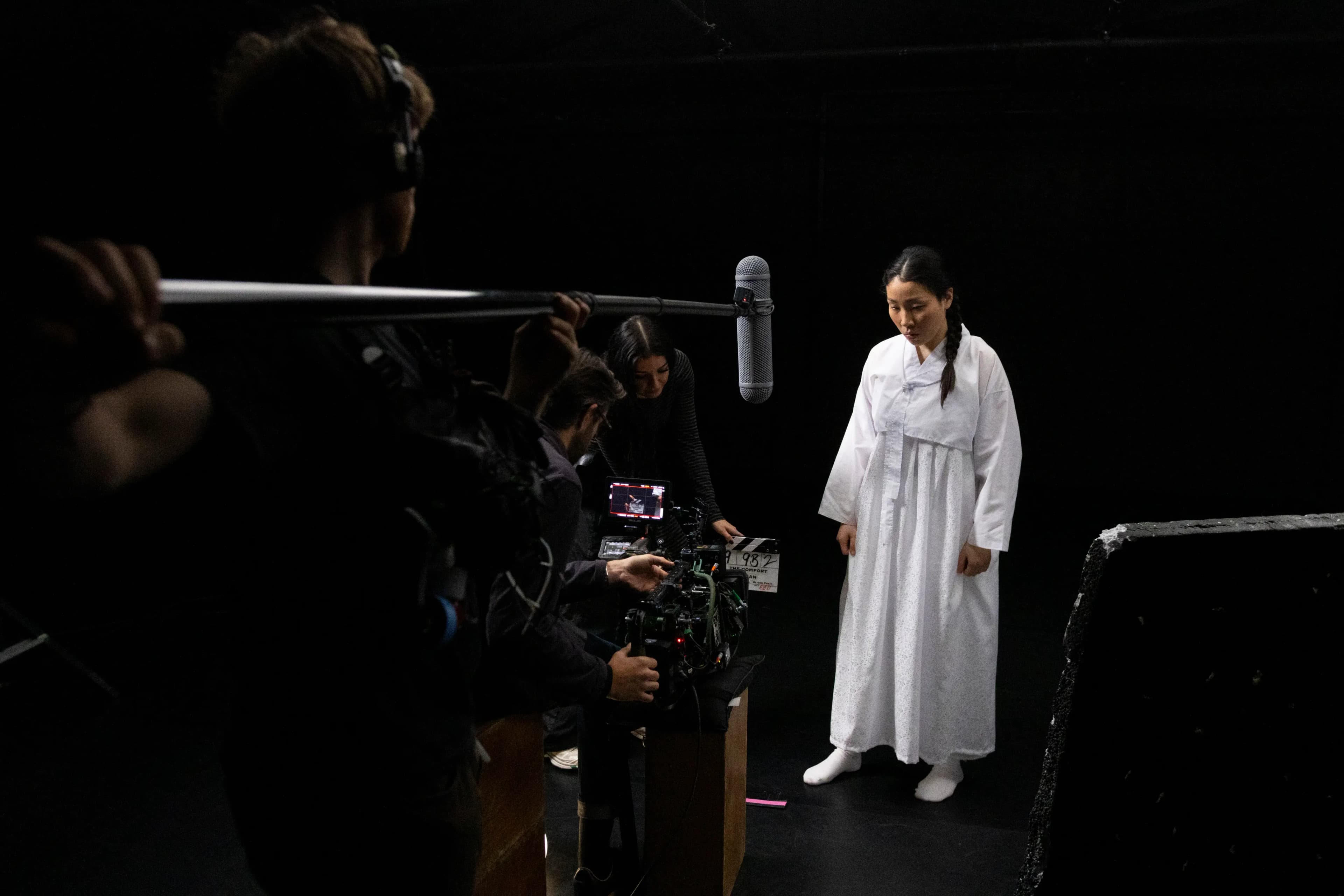 Behind the scenes from The Comfort Woman, a short film by Gaia House Productions